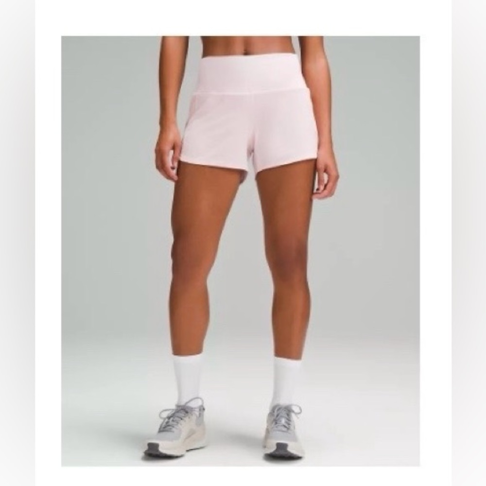 Lululemon High Rise Speed Up Athletic Shorts 4" - Light Pink- Size 6
